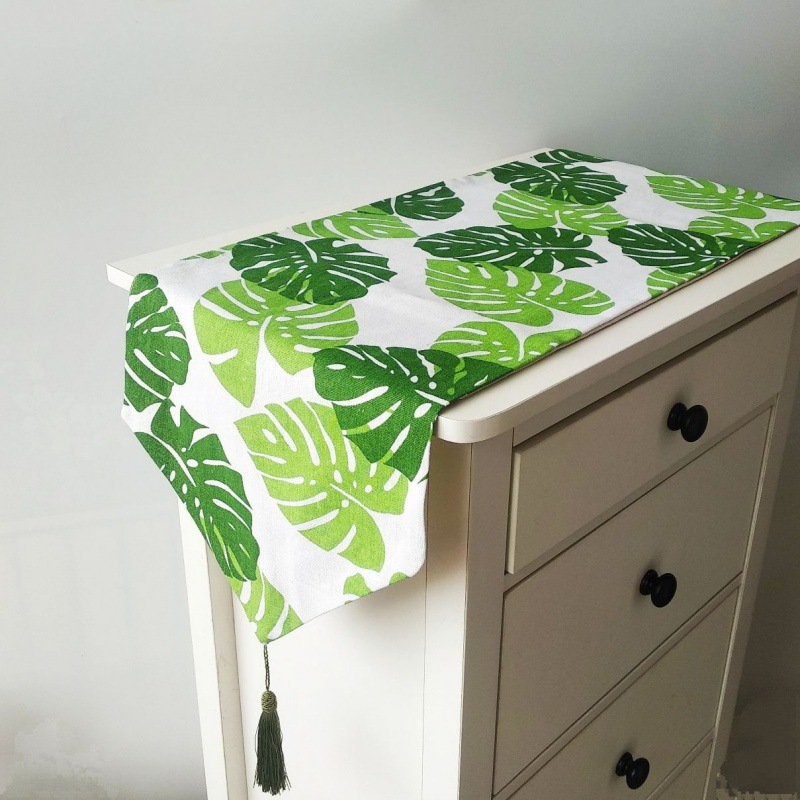 Drapeau de Table à longue bande, table à thé, tissu, meuble TV, meuble à chaussures, couverture, drapeau de lit frais en coton et lin japonais_voghion.com