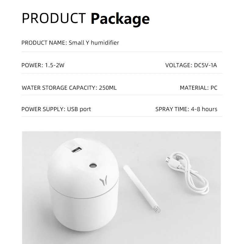 250ML USB Mini Umidificatore Aroma Diffusore di Olio Essenziale Per La Casa Auto Ad Ultrasuoni Muto Mist Maker Diffusore con Lampada A Colori A LED_voghion.com