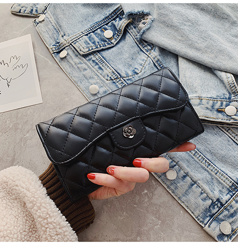 Damen Geldbörse Clutch Ledertasche Münzbörse Kreditkartenhalter_voghion.com