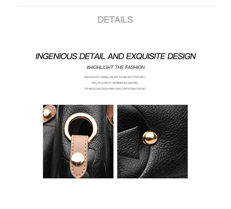 Borsa da donna in rilievo Borsa a secchiello diagonale retrò europea e americana di grande capacità_voghion.com