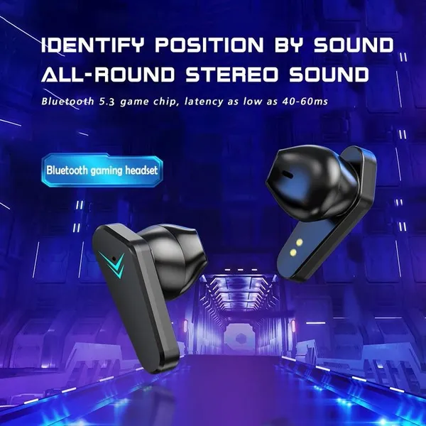 Bezprzewodowy zestaw słuchawkowy do gier TWS Bluetooth 5.3 douszne słuchawki dla graczy Bezprzewodowe słuchawki stereofoniczne z redukcją szumów Bezprzewodowe słuchawki douszne z mikrofonem_voghion.com