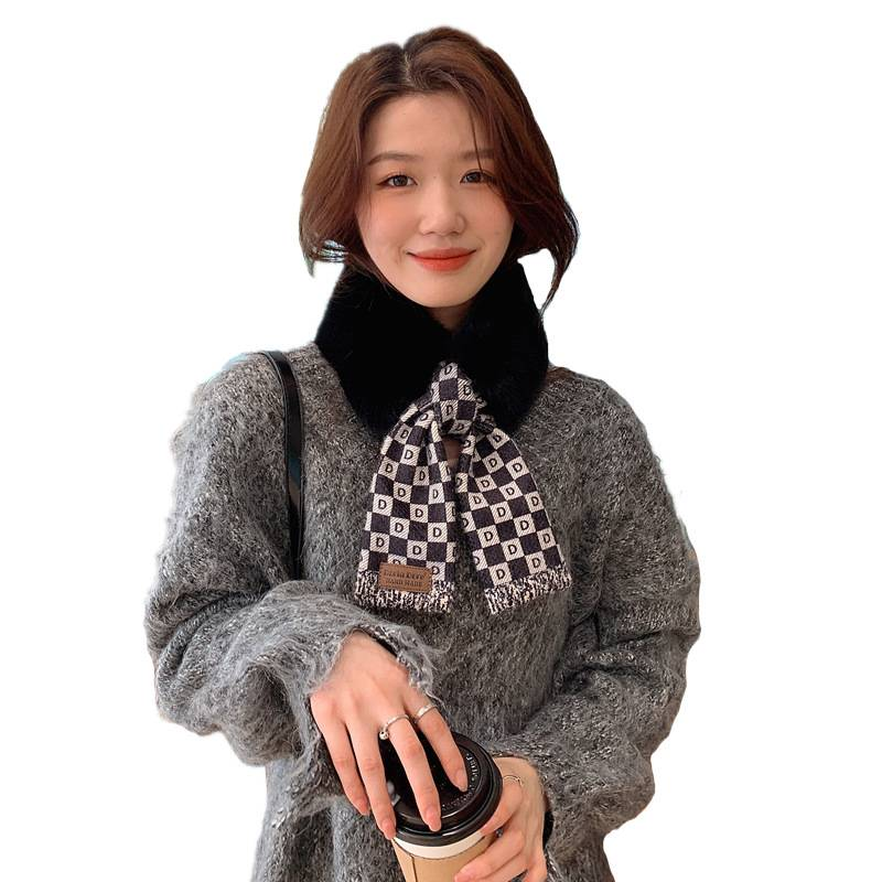 Hair collar scarf winter new Korean version ins high-grade plush warm neck protection scarf_voghion.com