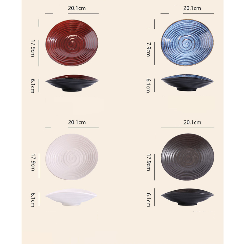 Kiln Change Ribbed Deep High-end Tableware Creative Salad Bowl Ceramic Western Pasta Plate Commercial Use_voghion.com
