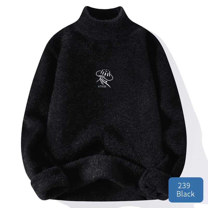 Maglione a collo alto da uomo – Pullover invernale oversize in maglia (100% ciniglia di poliestere, lavabile in lavatrice, 6 colori di tendenza, antipiega)_voghion.com