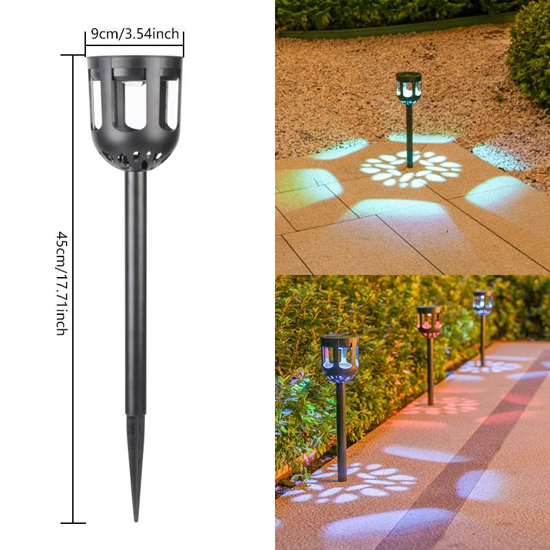 Solarbetriebene Gartenleuchten für den Außenbereich, wasserdichte LED-Landschaftsbeleuchtung für Hof, Rasen, Weg, dekorative Erdspießleuchten mit warmem/weißem/farbigem Licht_voghion.com