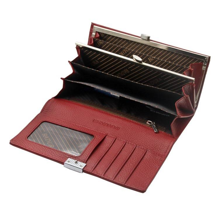 Carteira de couro feminina com grande capacidade, porta-cartões fino, bloqueio RFID, bolsa de mão moderna para uso diário_voghion.com
