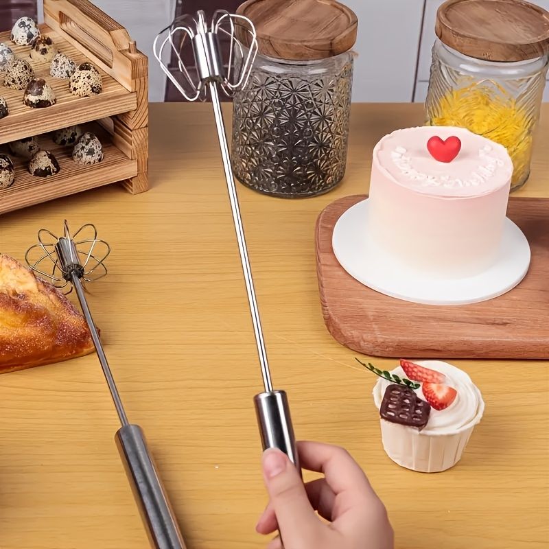 4-Speed Versatile Hand Mixer - Manual, Battery-Free Operation For Baking & Cooking Father Gift_voghion.com