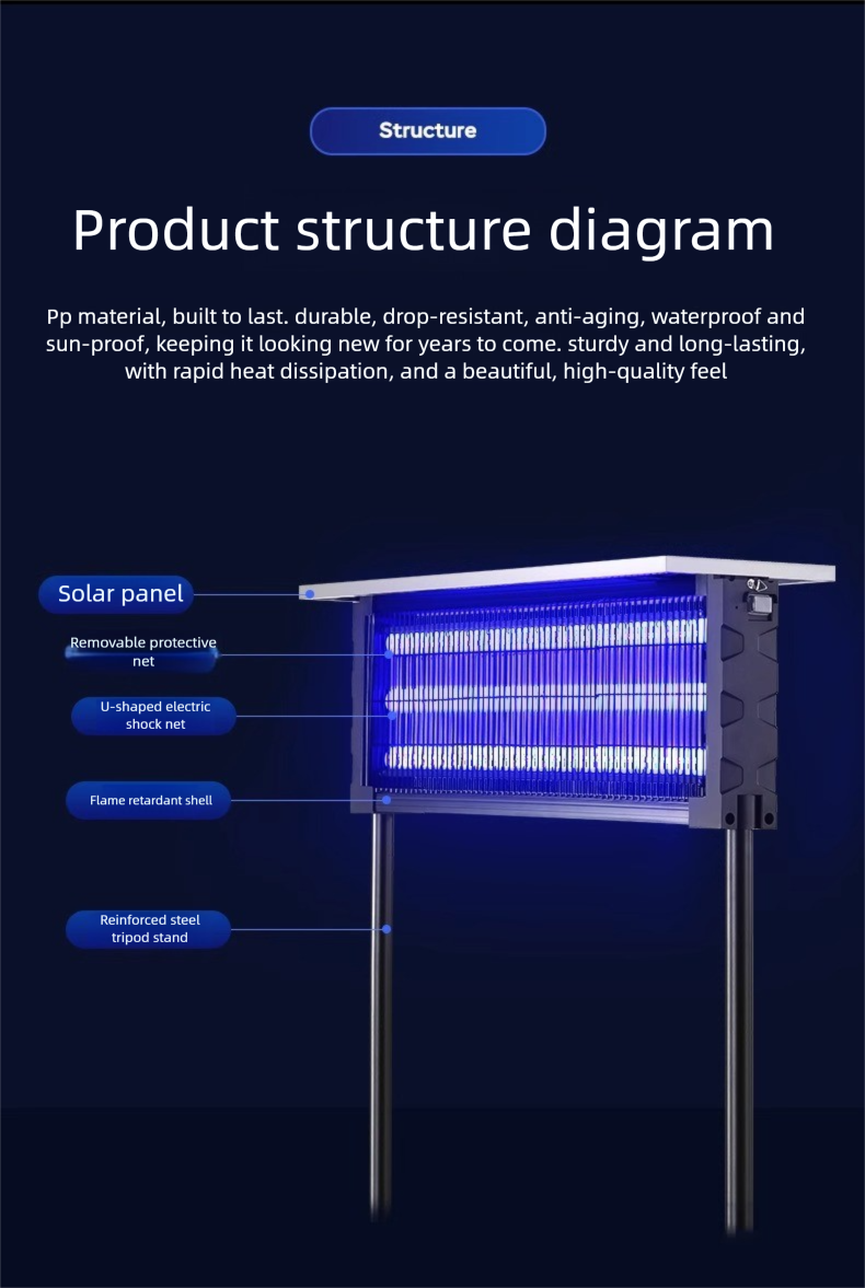 Cross-Border Solar Mosquito For Homestays, Farms, Courtyards, Outdoor Waterproof Plug-in Fly Killer Lamp Wholesale_voghion.com