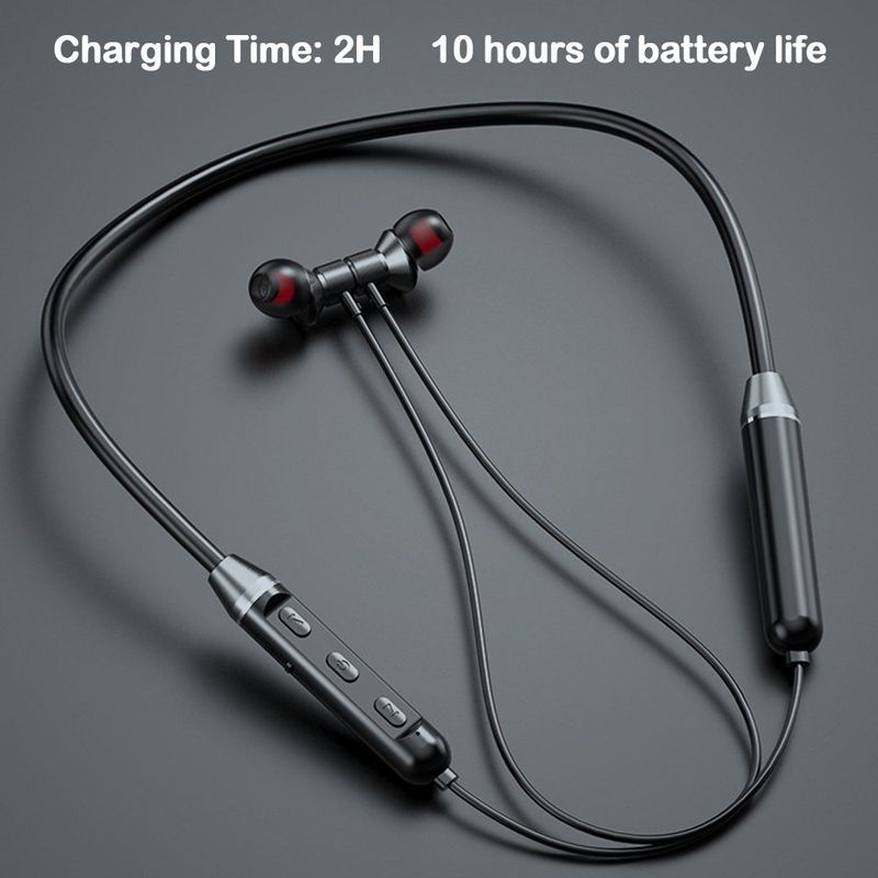 Cuffie wireless con archetto da collo, auricolari Bluetooth con microfono, cuffie sportive e da palestra_voghion.com