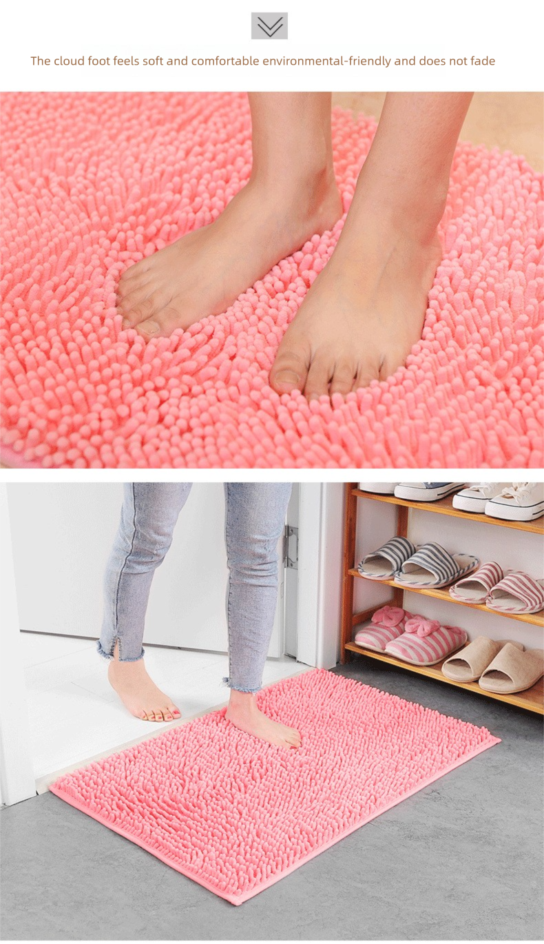 Tappeto in ciniglia, a pelo lungo, assorbente, antiscivolo, per camera da letto, cucina, bagno e ingresso, morbido complemento d'arredo._voghion.com
