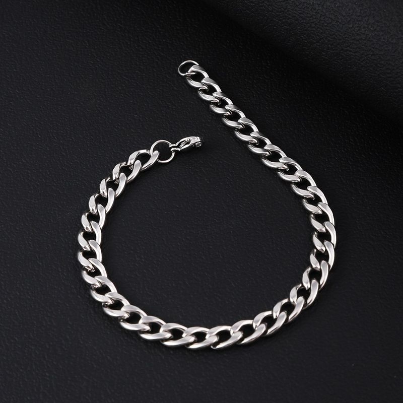 Bracciale in acciaio al titanio lavabile versatile alla moda con catena cubana anti-scolorimento da uomo, in acciaio inossidabile e molto venduto_voghion.com