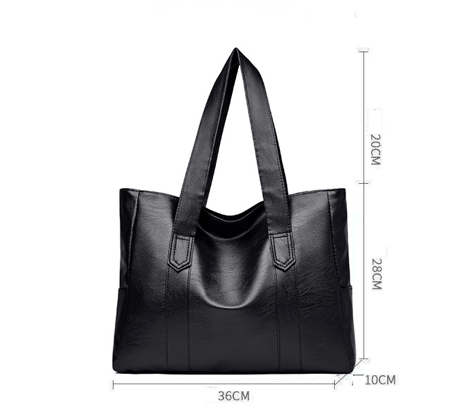 Women's Bag Source Simple New PU Soft Leather Trend European And American Zipper Tote Bag Large Capacity Shoulder Bag_voghion.com