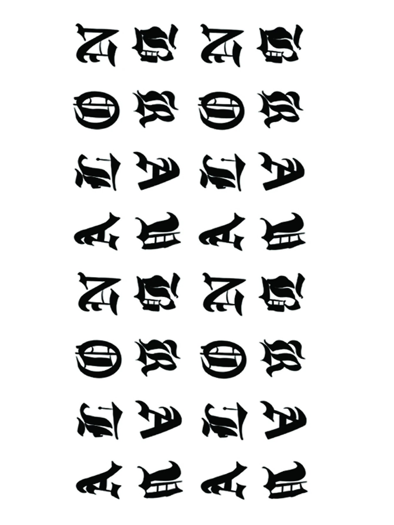 Etiqueta Engomada Del Tatuaje Ins Fresca Pequeña Del Alfabeto Inglés 1 Tamaño 12-19 Cm_voghion.com