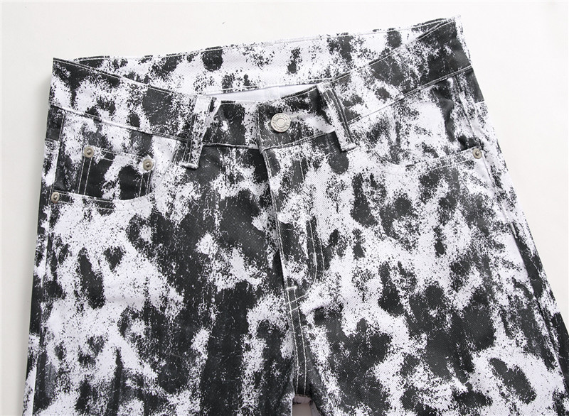 Parrucchiere autunno uomo # 039; pantaloni a fiori slim pantaloni alla moda da uomo # 039; piedi da discoteca pantaloni da uomo marea pantaloni bianchi stampati maculati._voghion.com