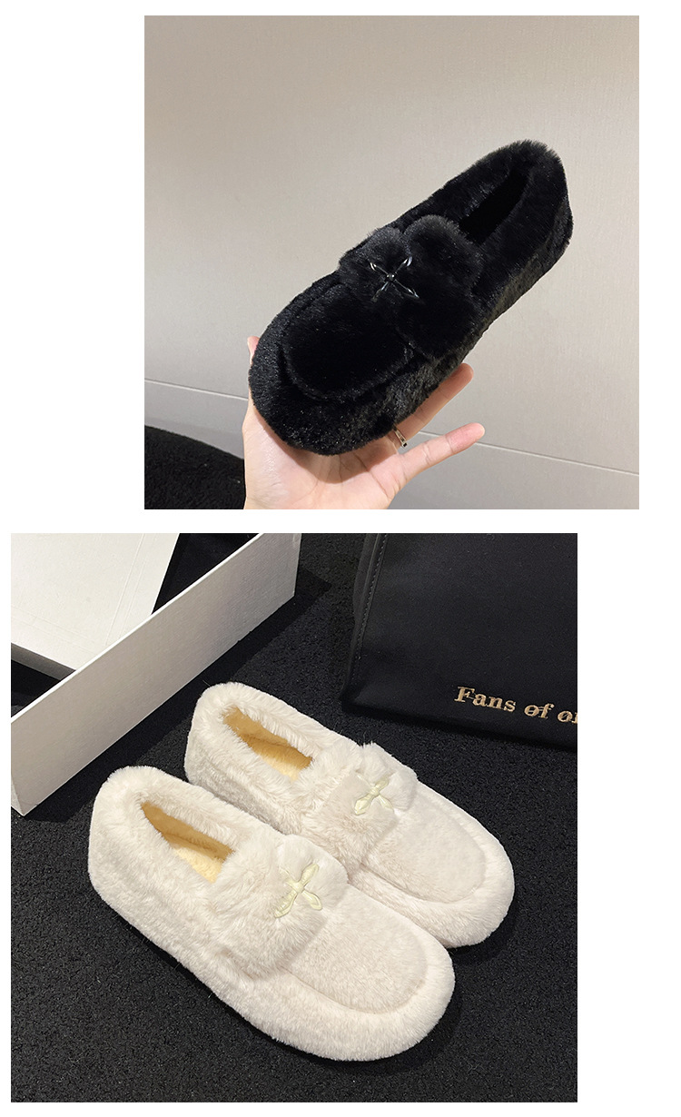 Abbigliamento esterno pigro scarpe pelose per donna 2023 nuove donne in stile incrociato autunno e inverno più scarpe a cuffia in velluto_voghion.com