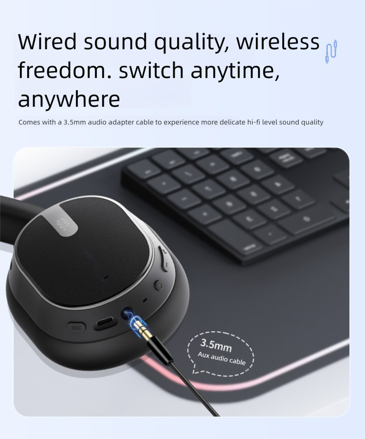 High-quality Call Noise Cancelling Full Ear Protein Leather True Wireless Over-ear Bluetooth Headphones_voghion.com