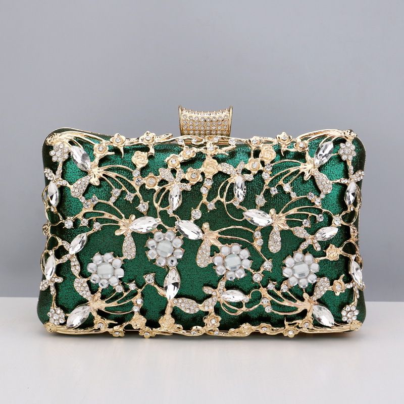 Borsa da sera tempestata di diamanti da donna, pochette versatile per banchetti e occasioni formali_voghion.com