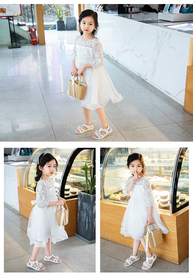 Prinzessin 2024 Sommer Neue Römische Weiche Sohle Anti-rutsch Mittlere Große kinder und Kleine Mädchen Sandalen_voghion.com