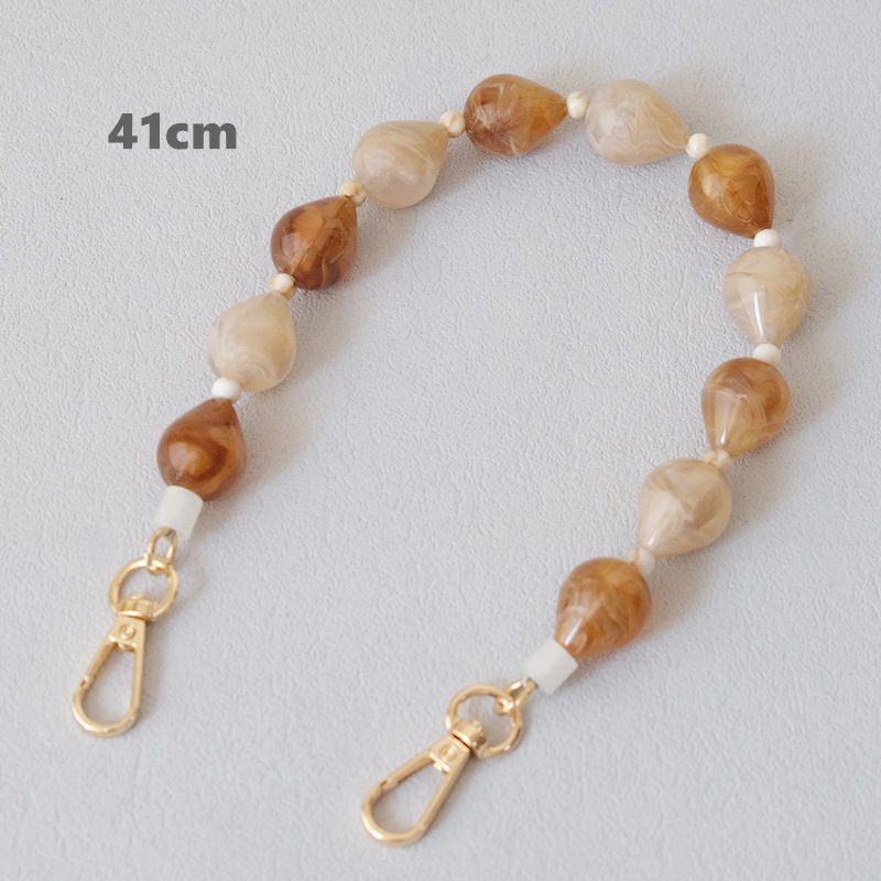 Veelzijdige acryl mode waterdruppel kralen accessoires riem abrikoos hangende touw tas telefoon ketting_voghion.com