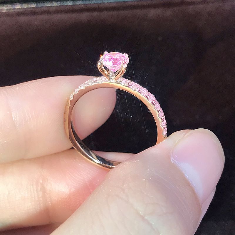 Anello Sanjie semplice S925 placcato in argento con zircone simulato, si prega di ordinare una fede nuziale_voghion.com