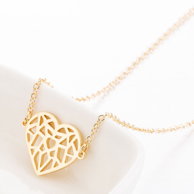 Gioielli in stile retrò per donna, acciaio inossidabile geometrico, collana con ciondolo a forma di cuore con stella semplice, catena per maglione in struzzo_voghion.com