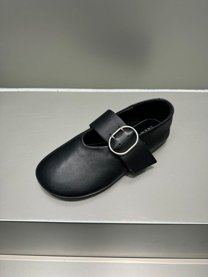 Wrinkled Soft Leather Shallow Mouth Single Shoe For Women's Spring And Autumn New French Gentle Fairy Style Round Toe_voghion.com