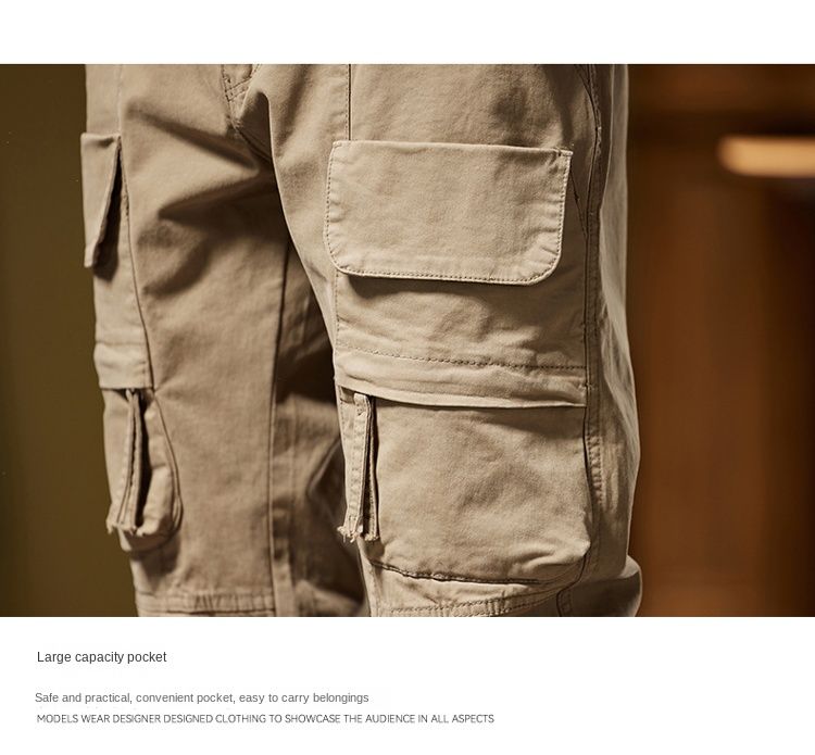 New personalized high street style tooling trousers casual trousers versatile simple fashion niche design leggings_voghion.com