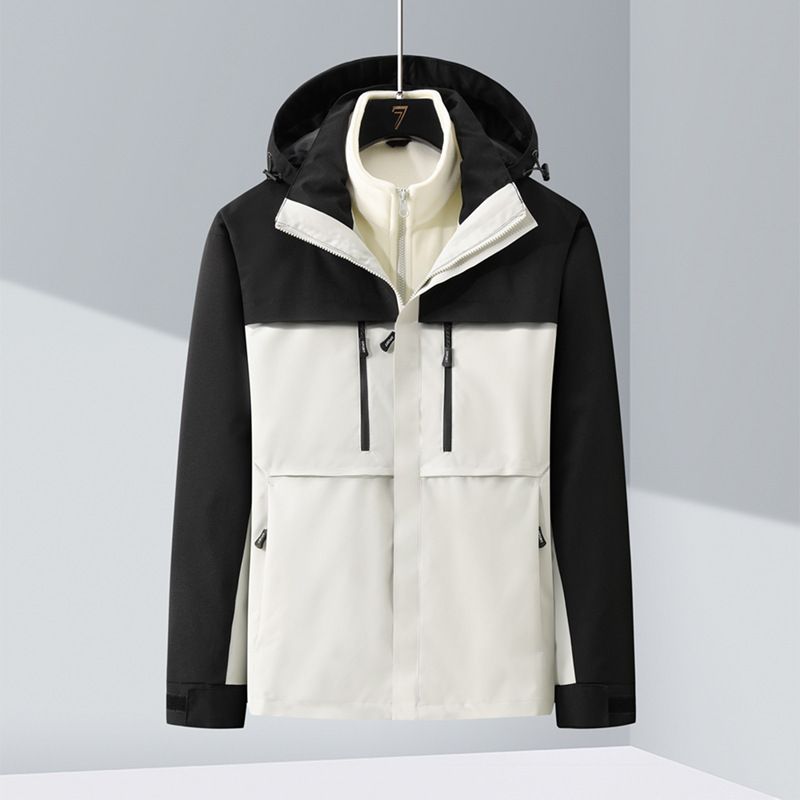 Giacca da trekking unisex 3 in 1 impermeabile antivento in caldo pile di visone con fodera interna staccabile_voghion.com