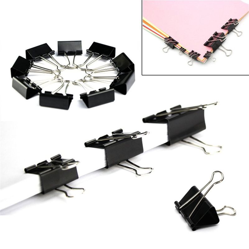 Factory direct sale Black long tail clip metal bill clip multi-specification black dovetail clip office binding clip stationery_voghion.com