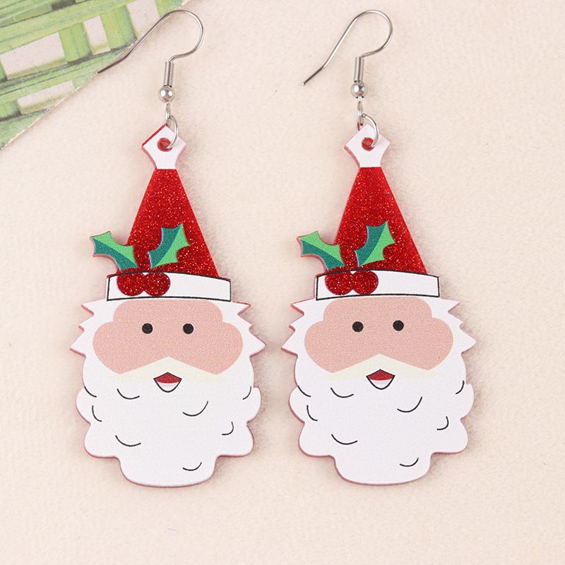 Cartoon Series Acrylic Snowman Cup Flower Personalized Wine Bottle Earrings Jewelry For Women_voghion.com
