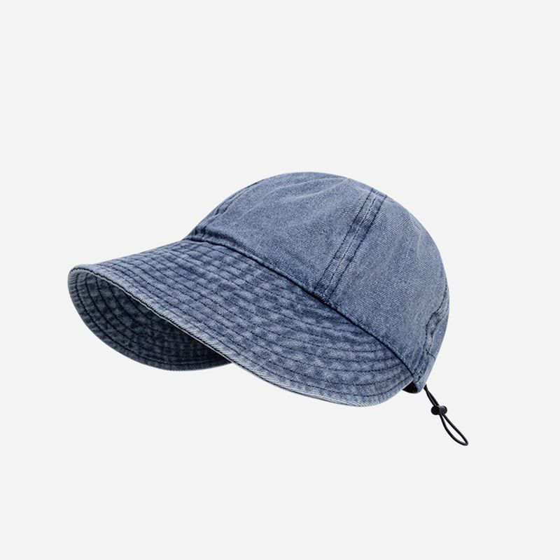 New Arrivals Summer Denim Bucket Foldable Wide Brim Visors Women Solid Color Soft Outdoor Sports Running Sun Hat Snapback Cap_voghion.com