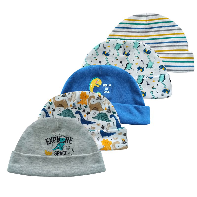 Heißer Verkauf Kiddiezoom 5 Teile/los Mode Lässig Nette 0-6Months Neugeborenen Jungen Mädchen Hüte 100% Baumwolle Weiche Infant Caps Baby_voghion.com