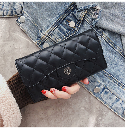 Damen Geldbörse Clutch Ledertasche Münzbörse Kreditkartenhalter_voghion.com