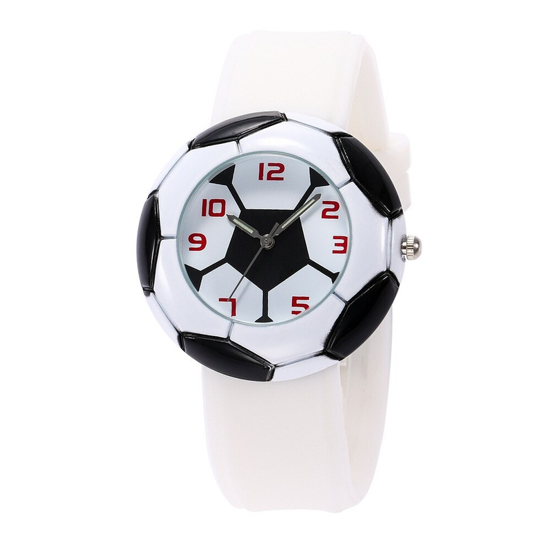 3D Football Cartoon Children Watch For Girls Rubber Kids Watches Boys Silicone Strap Analog WristWatch_voghion.com