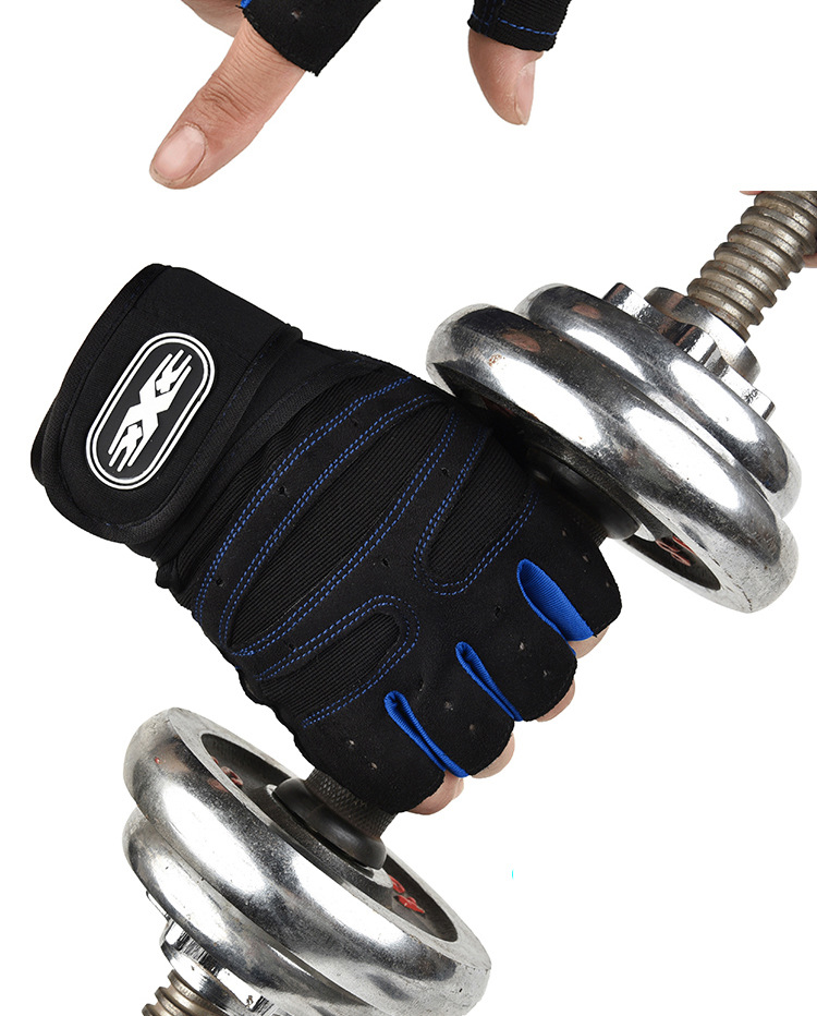 Unisex Fitness Gloves Half Finger Men's And Women's Non-slip Breathable Weight Lifting Hand Training Long Wrist Riding Gloves_voghion.com