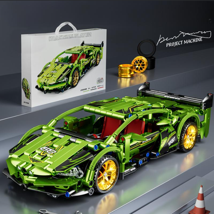 Blocchi di costruzione vendita calda auto da corsa puzzle alta difficoltà bambini ragazzi tirare indietro auto tecnologia parti auto sportive assemblaggio blocchi di costruzione giocattoli_voghion.com