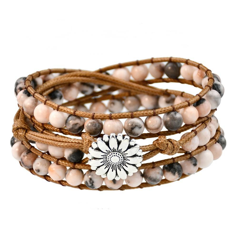 Bracciale in pietra naturale intrecciato a mano, stile bohémien, da donna, con più strati, con pietra occhio di tigre._voghion.com