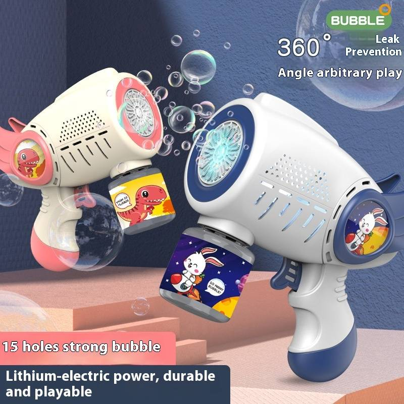 Automatická pistole na foukací bublinky pro děti - dobíjecí elektrický stroj na bublinky s LED světly, perfektní dárek pro chlapce a dívky (venkovní hračka na bublinky)_voghion.com