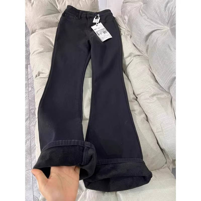 High-waisted, Elastic, Slightly Flared Jeans For Women, Plus-size Retro, Slimming, Figure-hugging, And Niche Horseshoe Pants_voghion.com