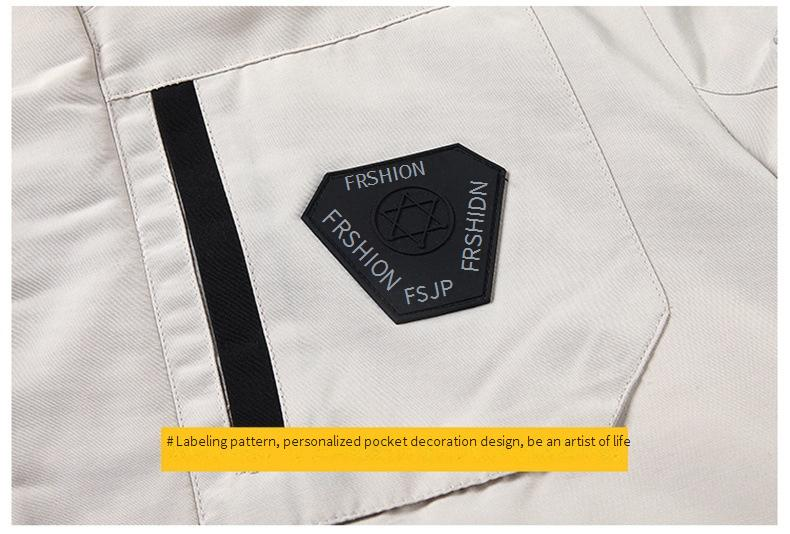 Unisex Faux Fur Trim Parka – Workwear Jacket With Detachable Hood & 300FP Duck Down (S-3XL, Windproof, Black/Beige/Burgundy)_voghion.com