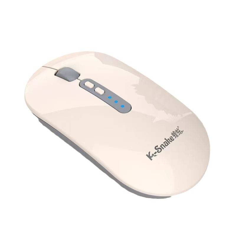 Mouse sem fio BM300 Dual Mode – Bluetooth e 2.4G, clique silencioso, design ergonômico, recarregável para laptop e PC (preto/cinza)_voghion.com