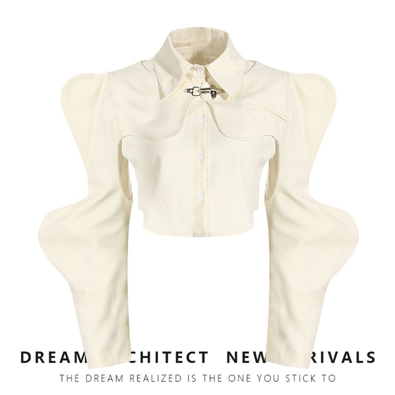 Kleiner zweiteiliger Anzug für Frauen, neuer Weste-Schalanzug, ärmelloses kurzes Hemd, Persönlichkeit, vorsichtiger Anzug_voghion.com