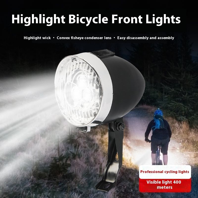 Bicycle Mountain Bike USB Rechargeable 3LED Light Front Lighting Riding Gear_voghion.com