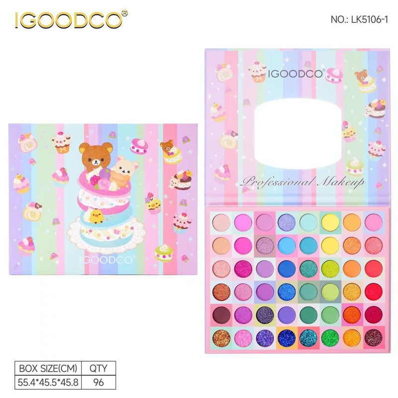 Makeup Sets 48 Color Cartoon Cake Pattern Eyeshadow Palette Children's Toys Stage Performance Makeup Palette_voghion.com