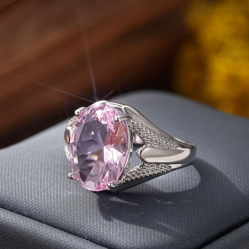 New Simple Pink Fashionable Jewelry For Women Copper Ring Accessories_voghion.com