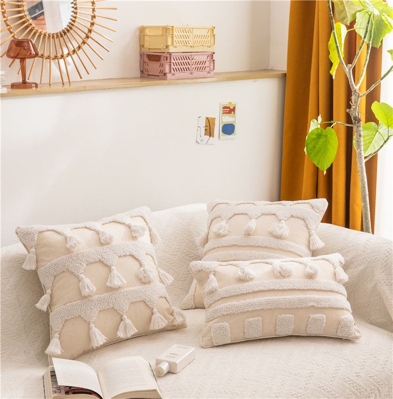 Copricuscino per divano con ricamo geometrico in velluto tridimensionale in stile nordico, decorazione per la casa, federa con ricamo trapuntato_voghion.com
