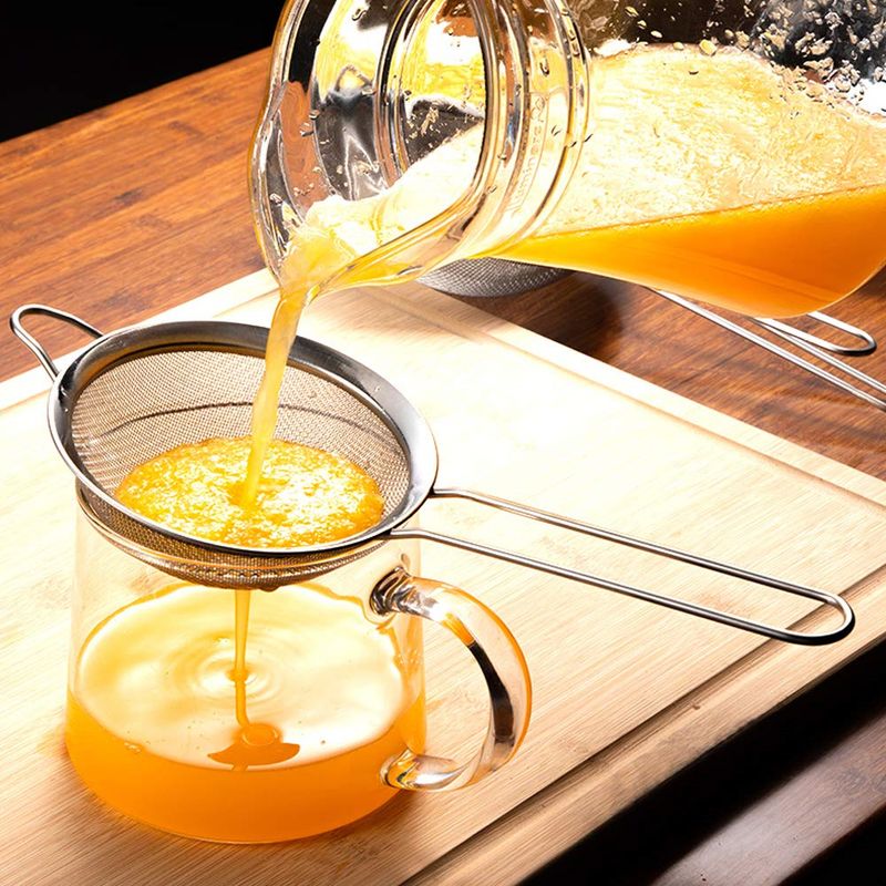 3pcs Fine Mesh Strainers Set Stainless Steel Multipurpose Flour Sieve Sifter With Handle Perfect For Tea Flour Egg Kitchen Tool_voghion.com