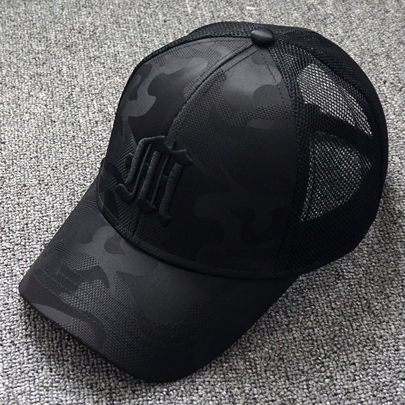 New Embroidered Camo for Men's Korean Baseball Summer Mesh Versatile Breathable Duck Tongue Hat_voghion.com