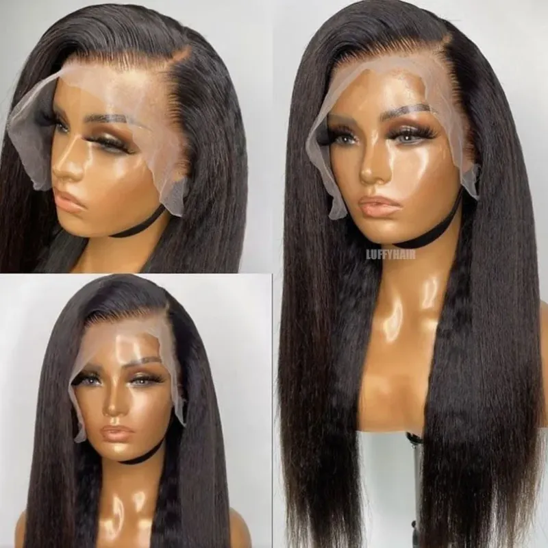 Kinky Straight Silk Base Full Lace Parūka Cilvēka Mati Bezlīmju 24 collas 150 Blīvums_voghion.com