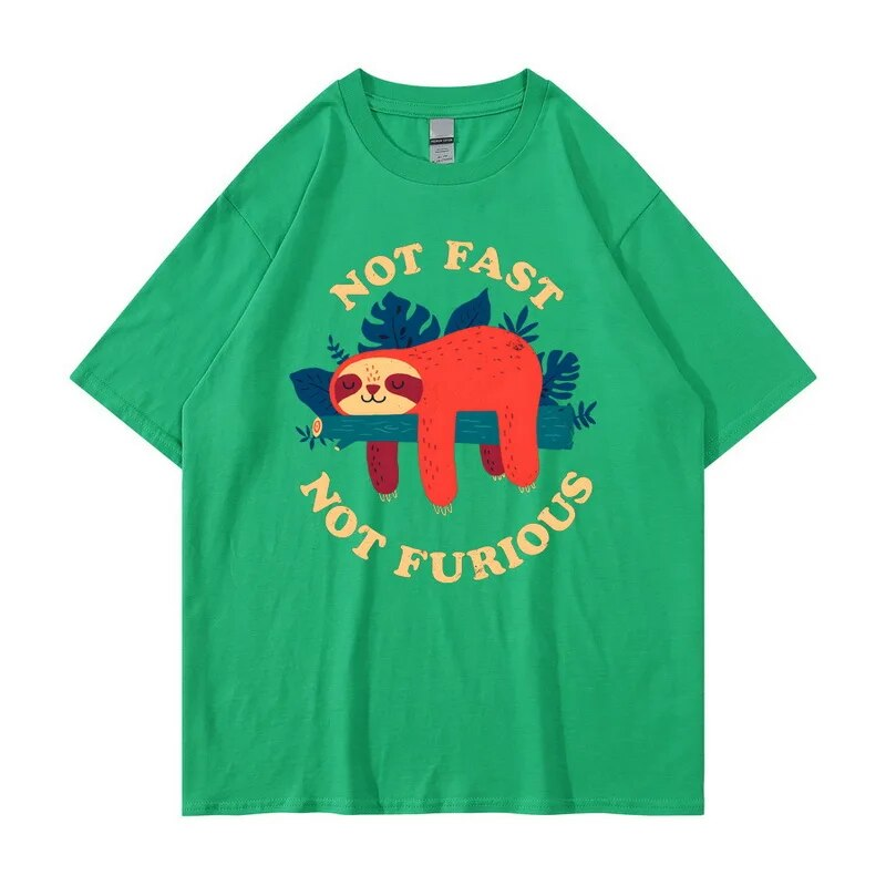 Rapide Pas Furieux Dessins Animé Impression Hommes Té Respirant Marque Hauts Rue Mode T-shirt Hommes Décontracté T-shirts D'été_voghion.com